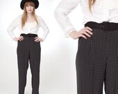 Vintage black and white polka dot trousers - size medium or 6/8