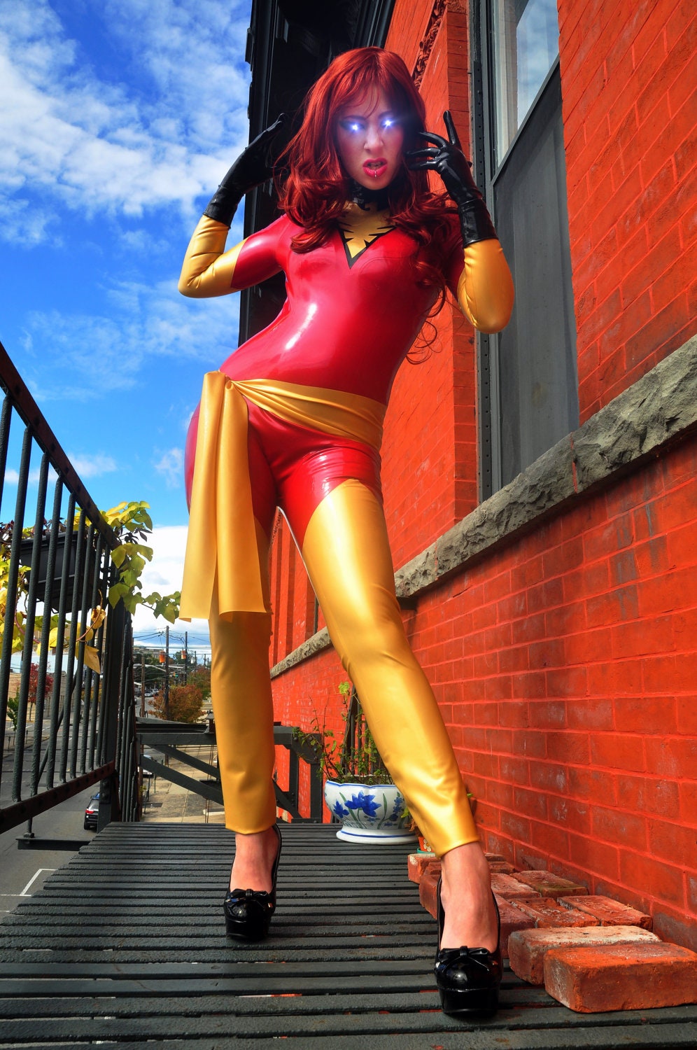 Latex Cosplay: Dark (Jean Grey) Phoenix from X-Men - Marvel Comics