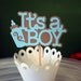 Its A Boy Baby Bottle Cupcake Toppers / Cake Topper