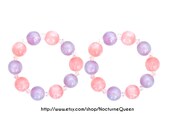 Pink and Lavender Cotton Candy Swarovski Crystal Stretch Bracelets