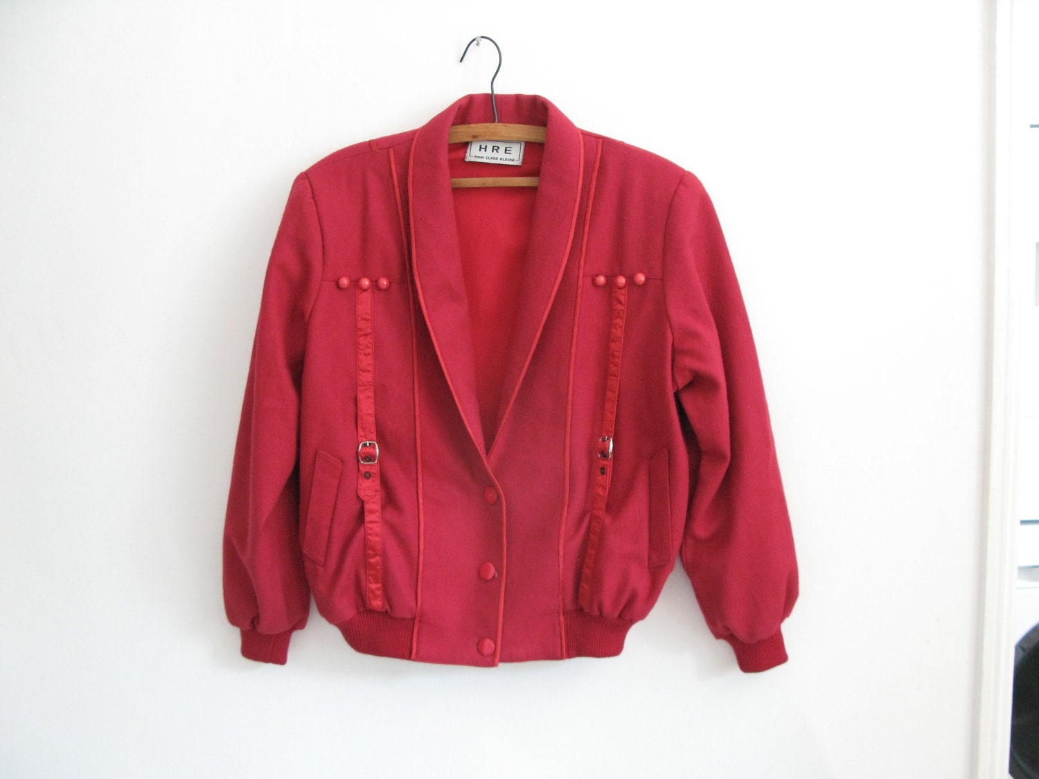 1980s vintage avant garde jacket - bright red - michael jackson inspired - small / medium