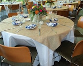 40" x 40"  Burlap Table Overlay, Burlap Square - Rustic Wedding, Shabby Chic Wedding, Home Decoration