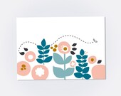 FLOWERS postcard
