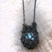 mysterious raw labradorite silver crochet necklace