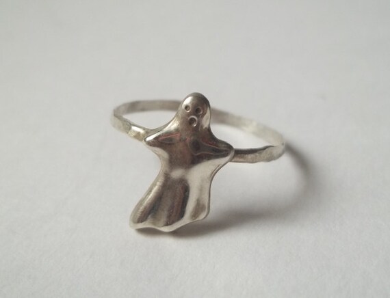 Silver Ghost Ring, Spooky Ghost Ring, Handmade Silver Ring