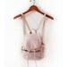 Pastel Pink Faux Leather Drawstring Backpack
