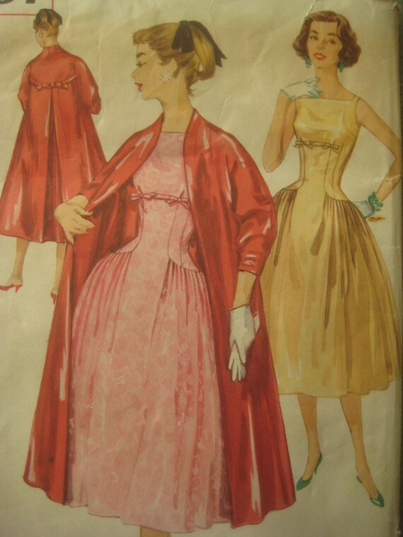 Vintage Simplicity 1867 Sewing Pattern, 1950s Dress Pattern, 1950s Coat Pattern, Bust 34 Inches, Vintage Size 14