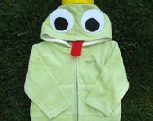 Organic Cotton Frog Prince Hoodie  - size 12-18 months