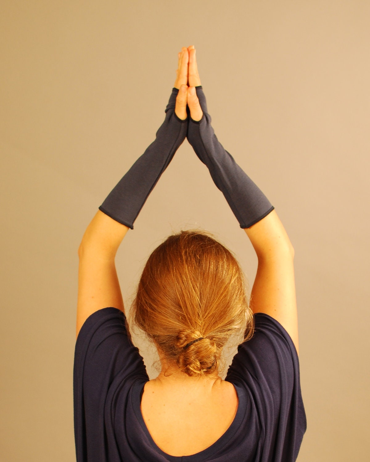 Fingerless Gloves - Arm Warmers - Navy Blue - Organic Clothing - Eco Friendly