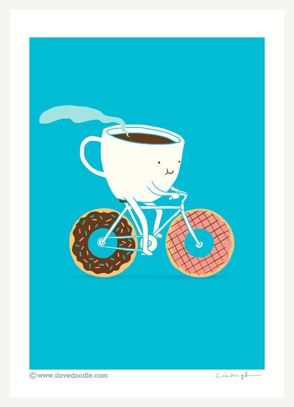 Coffee and Donuts - art print