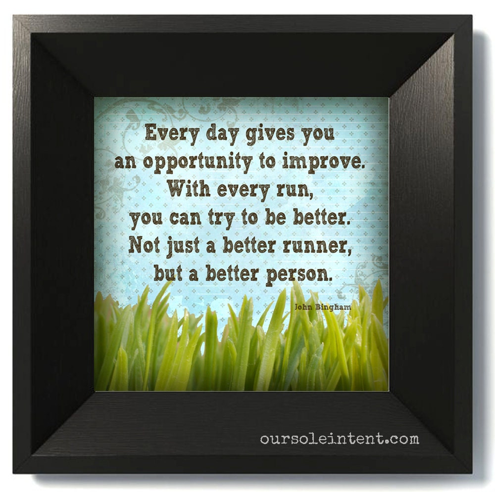 Better  - INSPIRATIONAL 8x8 Art Print - run marathon race runner digital wall decor green grass blue sky spring summer outside garden