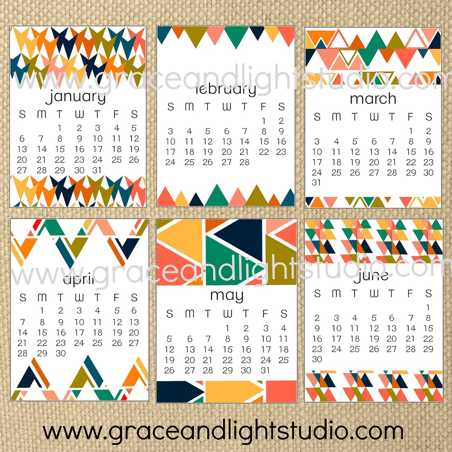 Printable Digital Calendar 2013 - For Desk Top or Project Life
