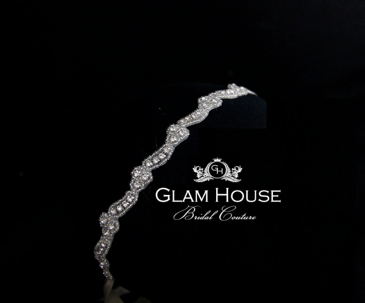 Crystal flower headband, bridal hair accessories