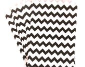15 Black Chevron Middy Bitty Bags (Treat Bags, Favor Bags, Gift Wrap, Envelopes) - 5 x 7.5 inches
