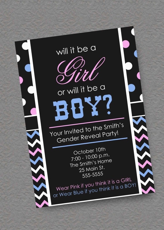 Gender Reveal Party Invitation or Bridal Shower Il_570xn