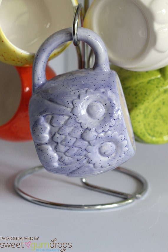 Ceramic Owl Mug 14 oz Handmade