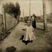 Halloween Decor, Mixed Media Collage Print , Frankenstein Monster Art, Altered Vintage Photo, Going for a Walk