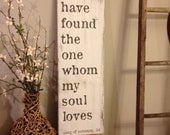 I have found the one whom my soul loves - song of solomon 3:4 - vintage style - great wedding gift