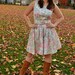 The Anne Dress - Upcycled Vintage Belted Floral Dress with Pleats and V-Cut Back