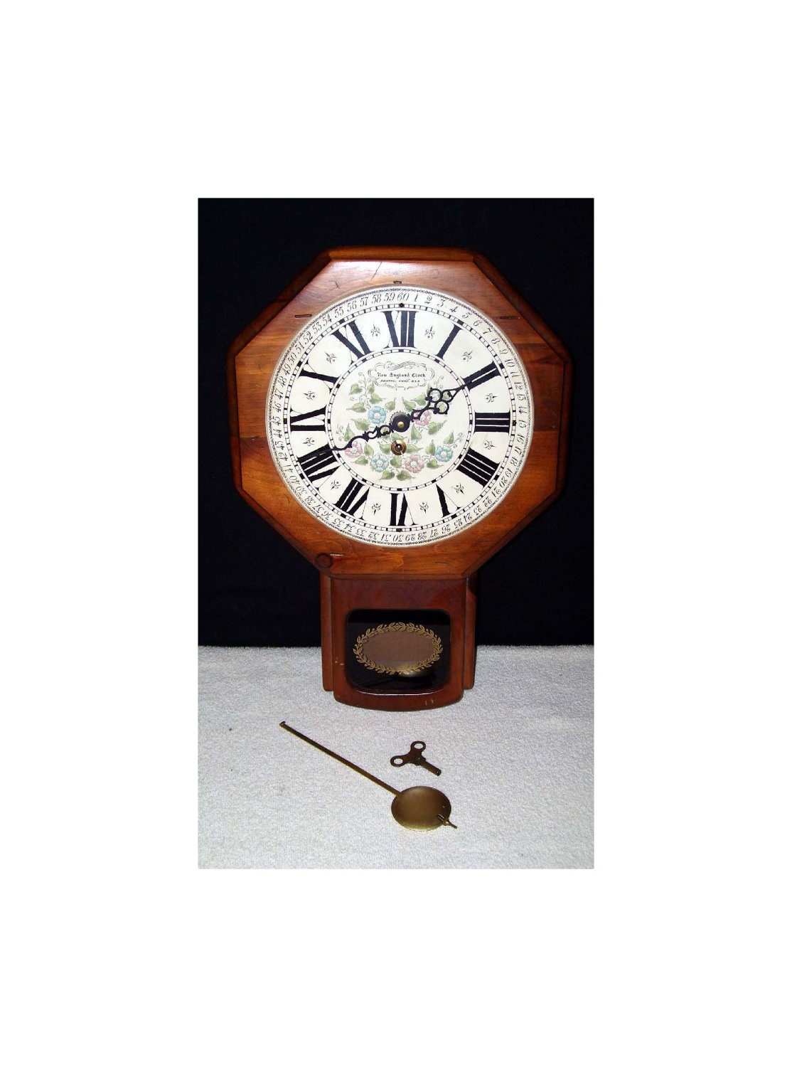 Vintage New England 8 DAY Pendulum Wall Clock by BargainCollector