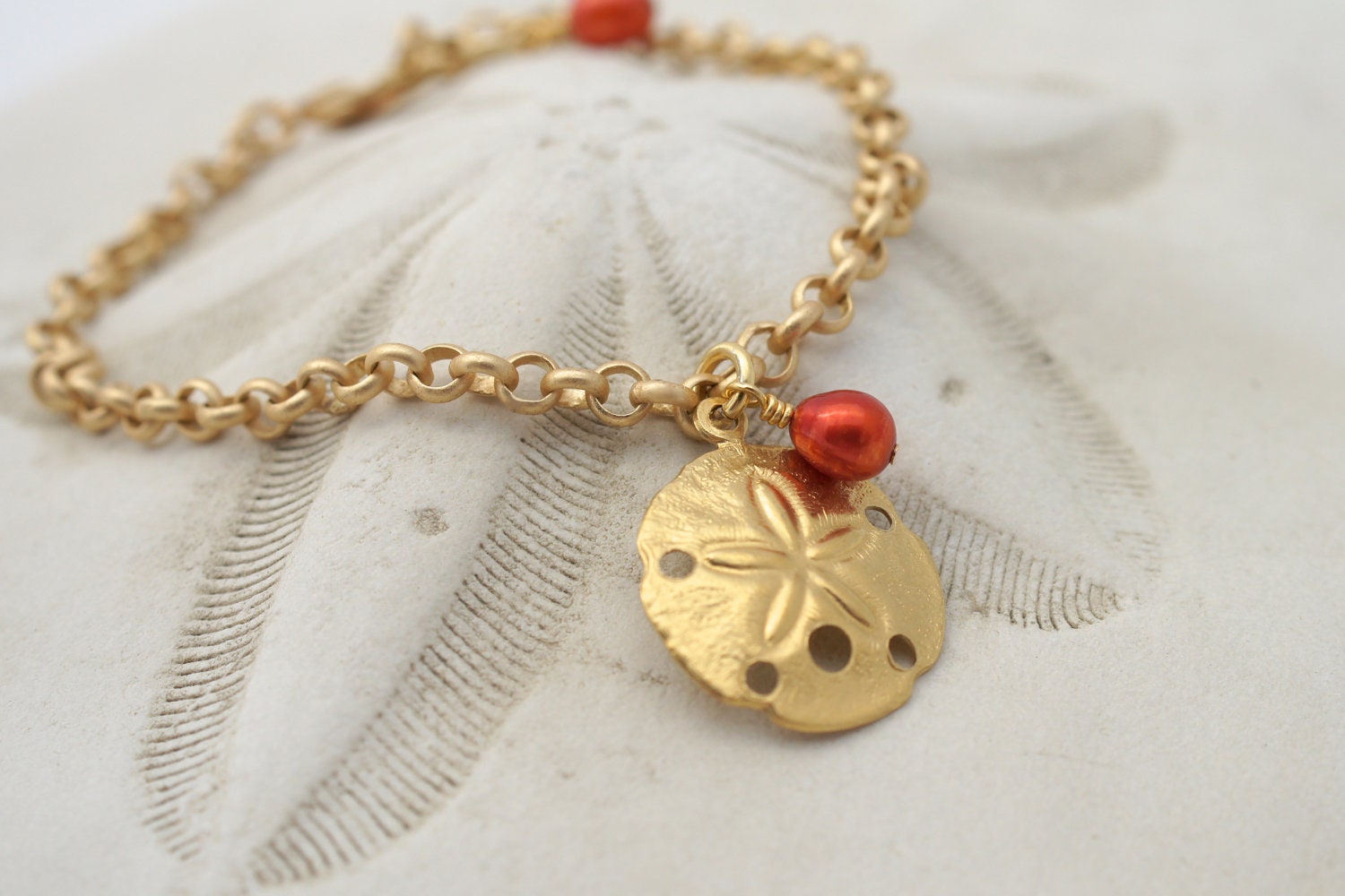 Tangerine Tango PEARL BRACELET by Cheydrea