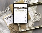 Champagne Dream - Rustic Elegance, Glam Wedding Invitations, Ivory, Champagne - Purchase for a Sample