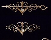 Bronze & Crystal Barrette design 1