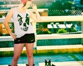 Women Boston Terrier Smile Grey Tank Shirt Available in S-M-L-XL-2XL FREE shipping