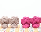 Knitted Little Bow Bootie: 4 colours available
