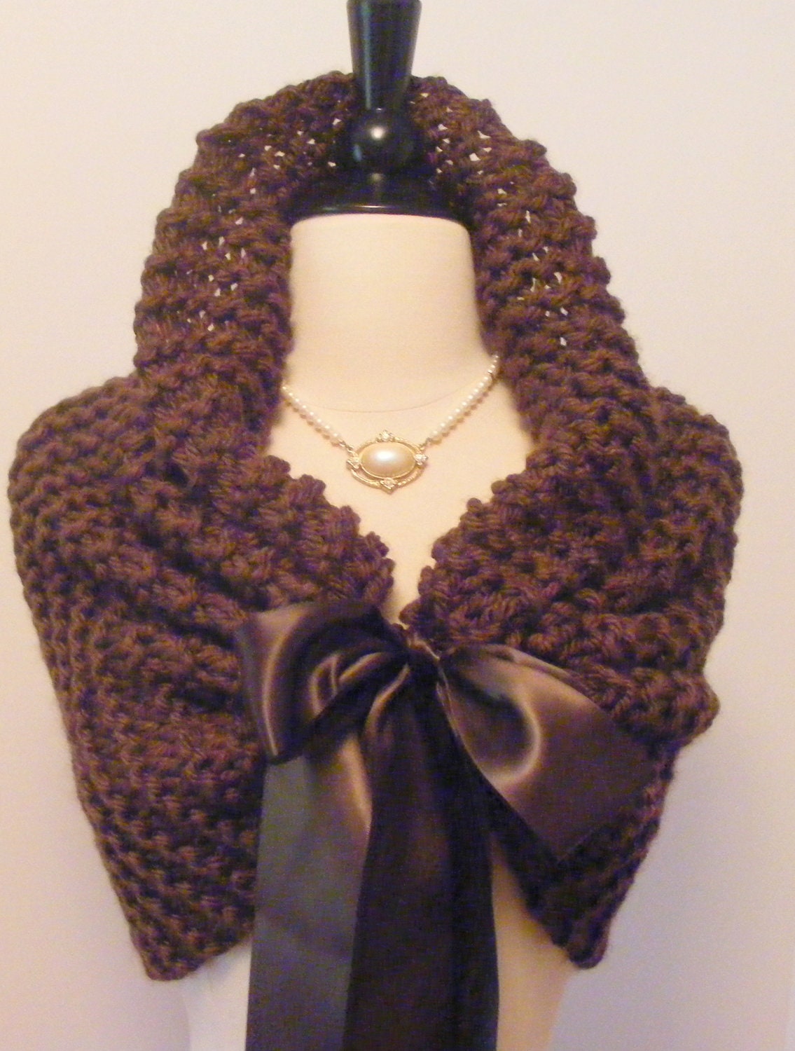 Wedding Shawl/ Shrug / Bolero / Chocolate Brown Wedding Shawl/ Bridal Shawl / Brown Shawl / Bridal Shawl/  Custom Made