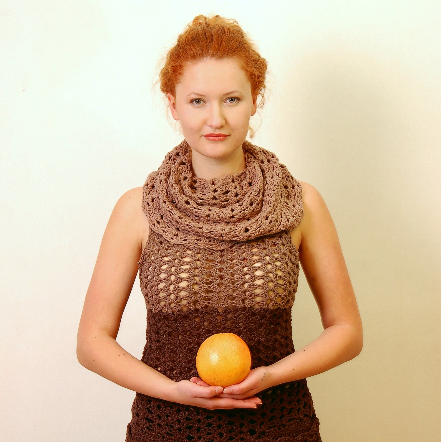Crochet pattern PDF - Sahara Tunic - sleeveless tunic with pockets and cowlneck - Crochet Tunic Top Pattern instant download