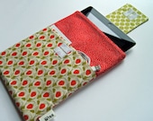 CLEARANCE SALE - Mothers Day iPad Case - Red iPad Sleeve Cover Padded with Pockets - Womens Gift: Strawberry iPad Case, ready to ship