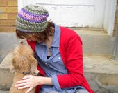 Slouch Hat/Tam - Green/Purple/Pink/Taupe
