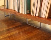 bookshelf from reclaimed old growth wood and recycled content steel - bookcase - shelving - modern industrial