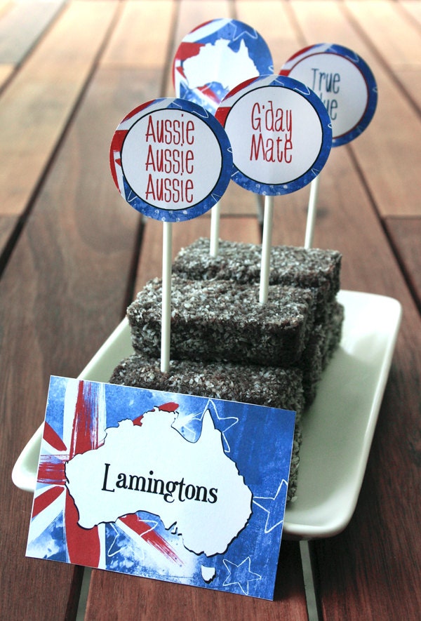 Australia Day Party Labels - DIY PRINTABLE - BBQ Party Il_170x135