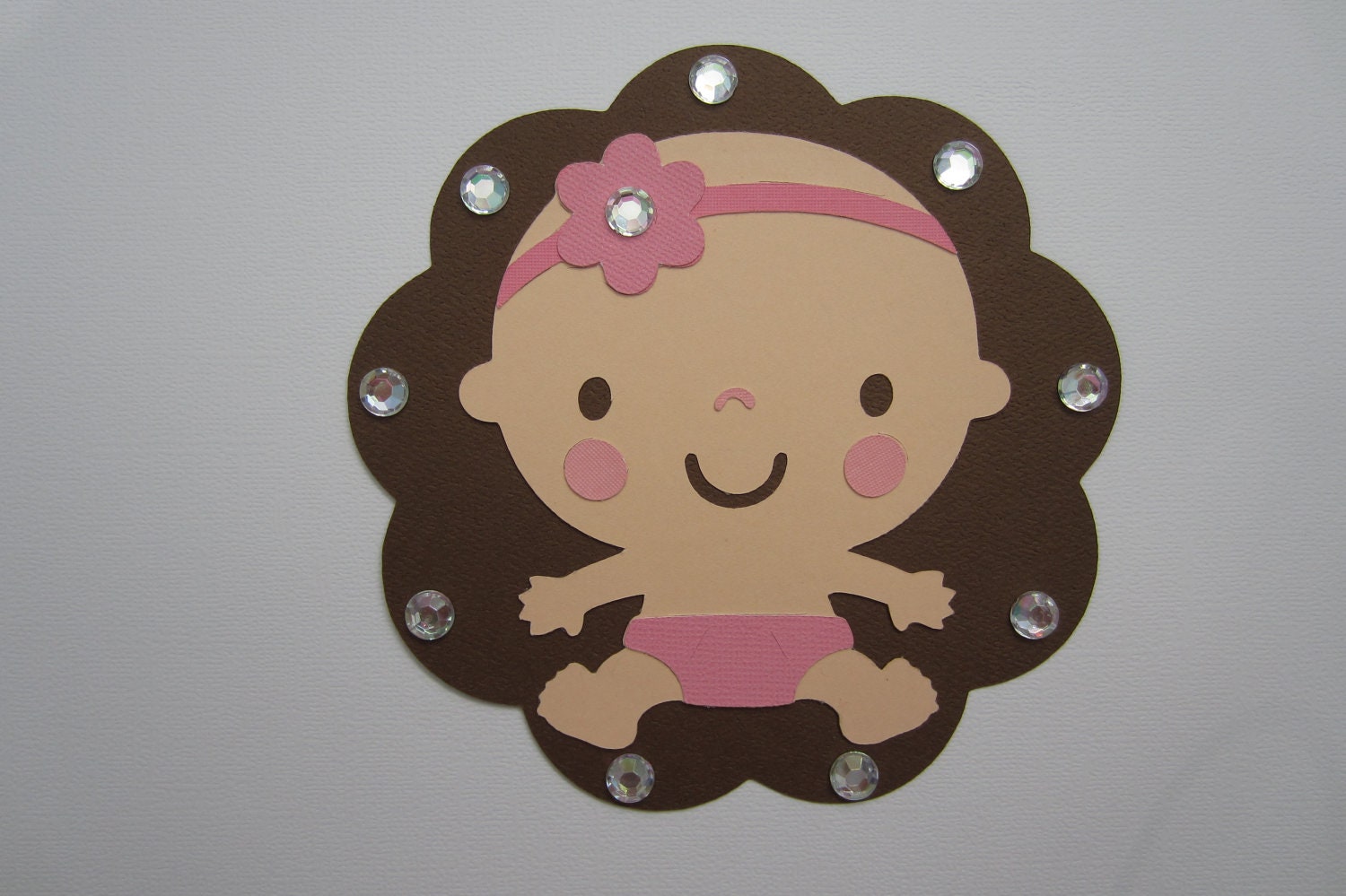 Baby Shower - Scalloped Circle Decoration - Baby Girl in Diapers - Any color combination Il_170x135