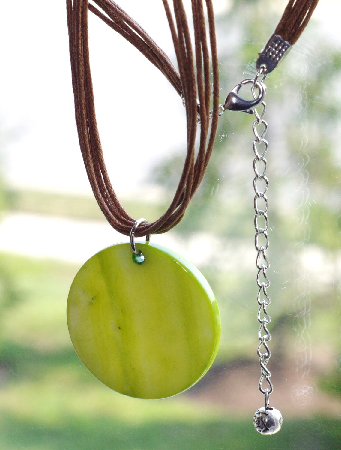 Natural green shell necklace