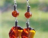 Long amber glass earrings