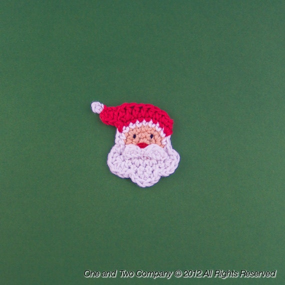 Instant Download - New PDF Crochet Pattern - Santa Applique - Text instructions and SYMBOL CHART instructions