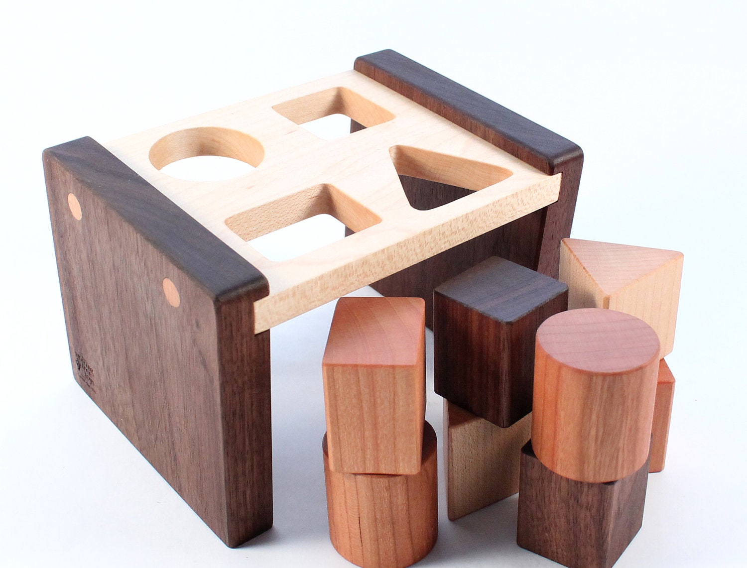 wooden shape sorter toy - a natural and organic educational wood toy, learning fun for baby and toddler - SmilingTreeToys