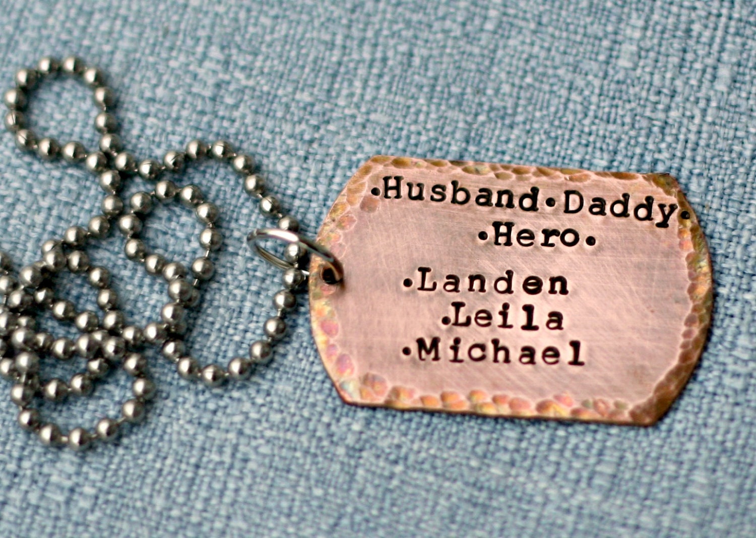 Dog Tag Necklace - Engraved Necklace - Hand Stamped Jewelry - Personalized Necklace