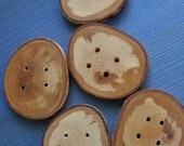 5 large wood buttons with 4 holes, dark wooden buttons, 4.5cm 1 7/8" wide