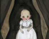 Mother and Child, The Hidden Mother, A Illustrated Victorian Baby Portrait Art Print (6x8)