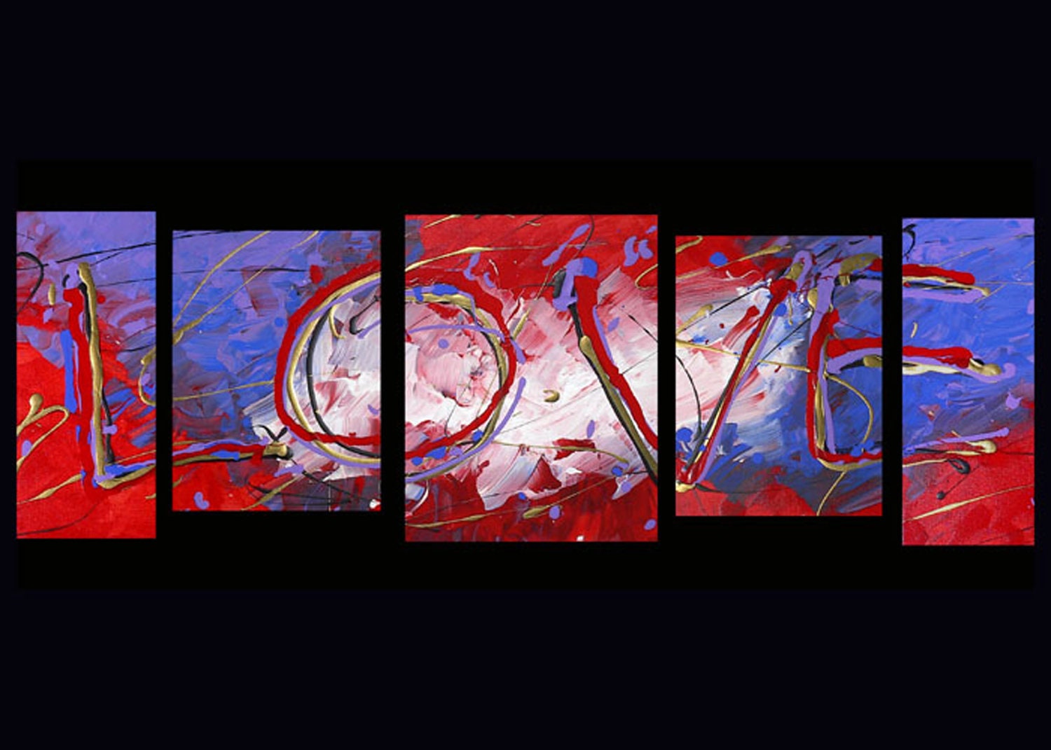 Love splatter Abstract Giclee Art Print of Original Painting 13x18 12x16 11x14 10x13 9x12 8x10 7x9 6x8 5x7 4x6 ACEO ATC 2.5x3.5 A0027