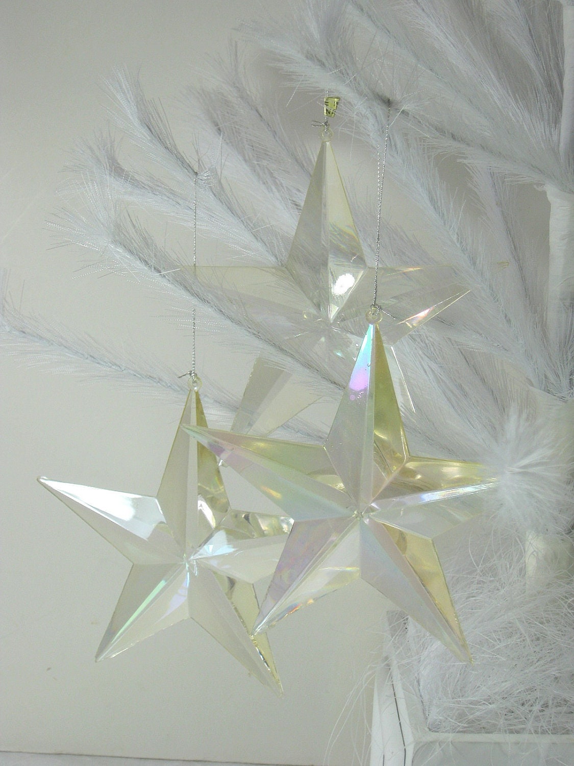 vintage star ornaments clear plastic by lavendergardencottag vintage star ornaments clear plastic by lavendergardencottag