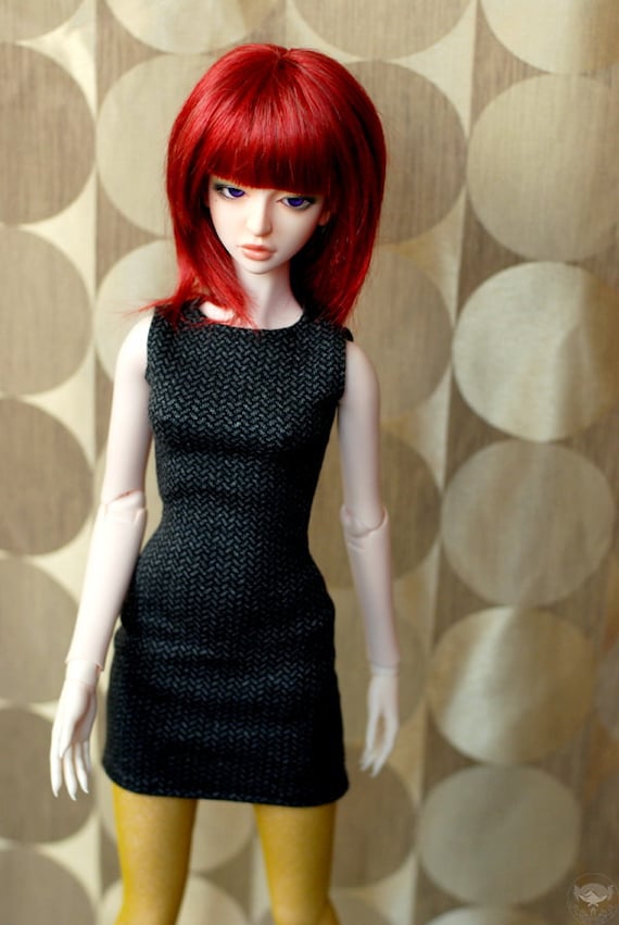 SD Grey Herringbone Knit Dress For BJD - Last One