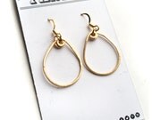 Hammered Brass Teardrop Earrings