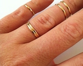 5 Layering Stacking and Mid Knuckle Rings- Gold Filled, Pink Gold Filled, or Sterling Silver