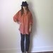 Peach SILK BLOUSE // Neutral Mauve Womans Silk Shirt // Early 90s Slouchy Collared Shirt // Salmon Dusty Rose Longsleeve Button Down
