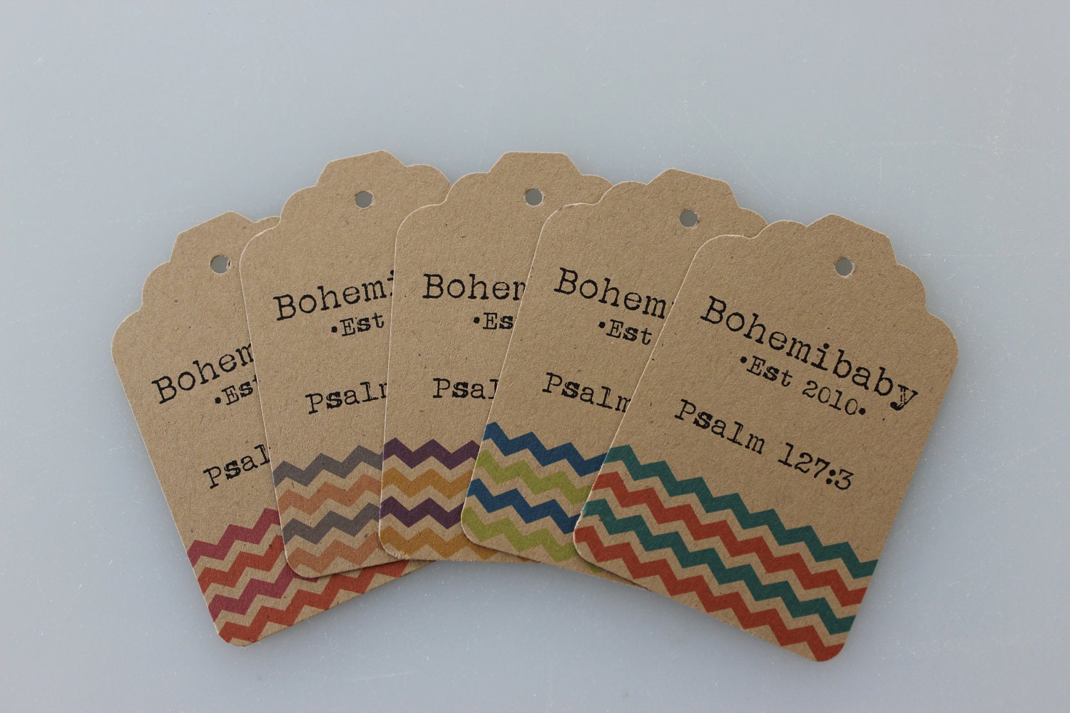 Chevron Kraft Swing Tags for Gifts, Favors, Prices or Paper Crafts-  Set of 75